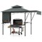 13 x 5 Feet Dual Side Awnings Grill Gazebo with 2 Shelves Adjustable Shadow and Metal Frame